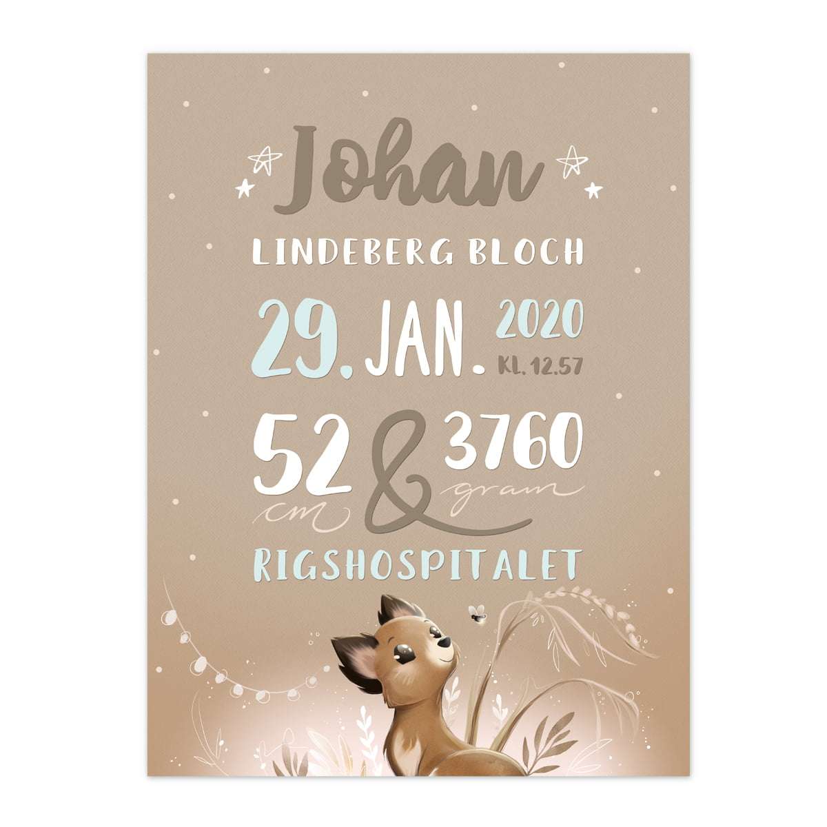 Navneplakat | Woodland Ræv | Natur | Mint