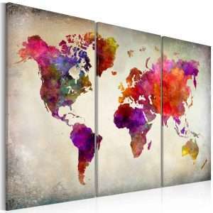 Lærredstryk World - Mosaic of Colours